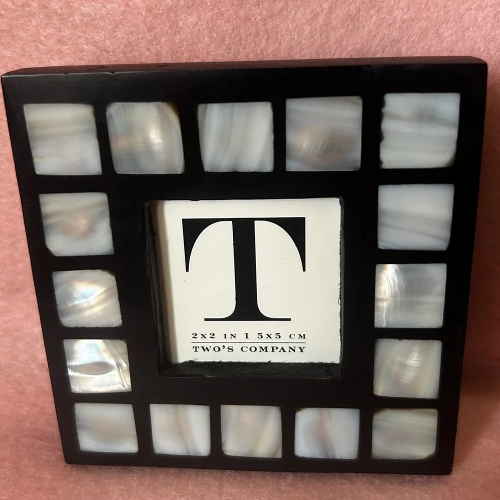 Two’s Company Mother of Pearl Inlay Picture Frame 2x2 “ picture